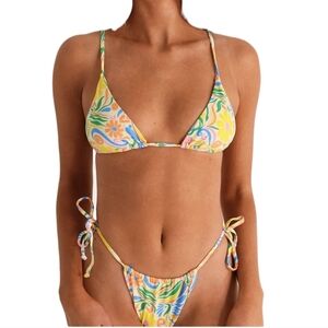 Aurelle NWT! MARSEILLE Tie Bikini Top And Bottom Set